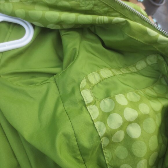 Adidas Summer Green Polka Dot Polyester Windbreaker Athletic Jacket - Sz Medium - Picture 4 of 13